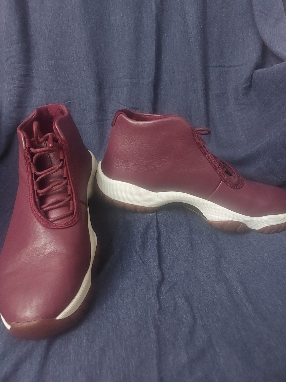 Jordan Women's Burgundy High-Top Athletic Sneakers with White Midsole